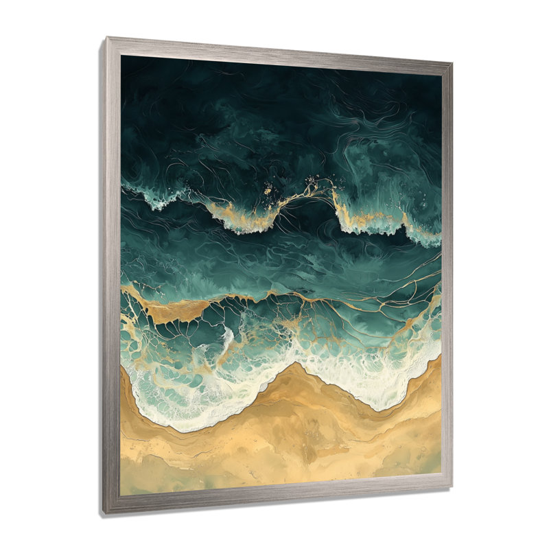 Kalb - impressions sur toile côtières, Argent argent, H 20 po x l 12 po, Reproduction encadrée sans passe-partout