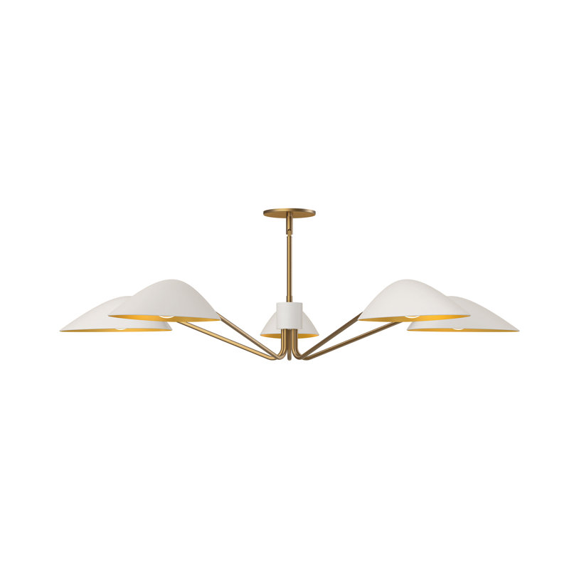 Raelle 5 - Light Unique/Statement Pendant, Aged Gold/White