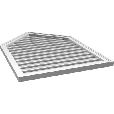 Peaked Surface Mount Signature Urethane Functional Gable Vent 11/12 Pitch, Primed Tan
