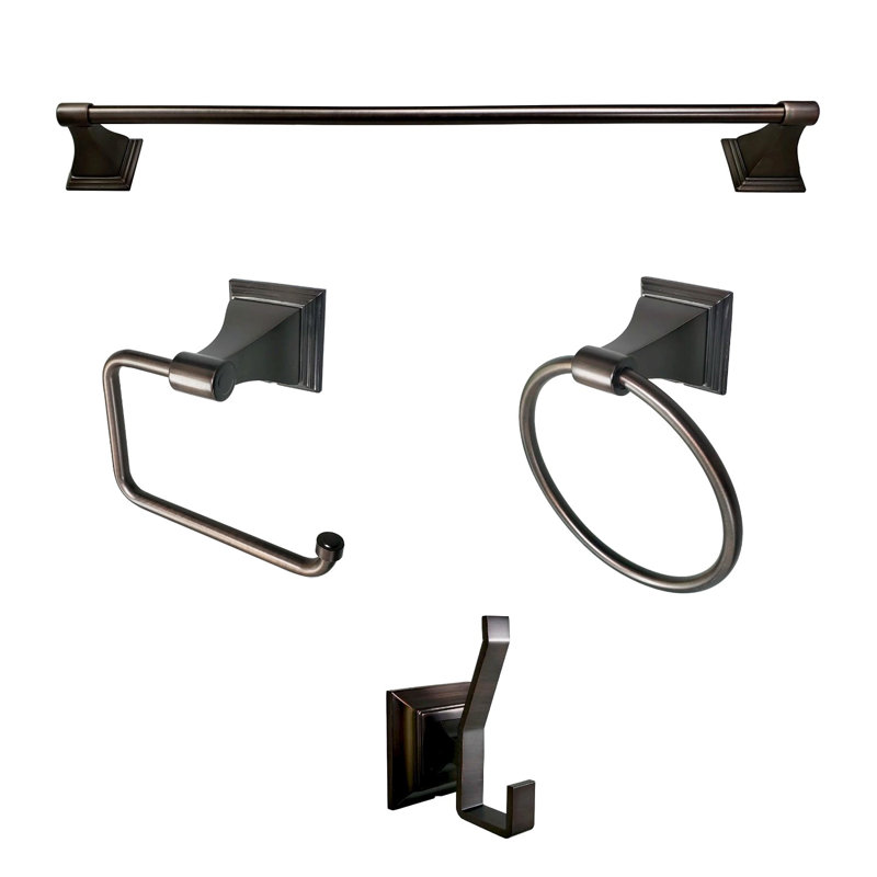 Leonard 4 - Piece Bathroom Hardware Set, Oil Rubbed Bronze