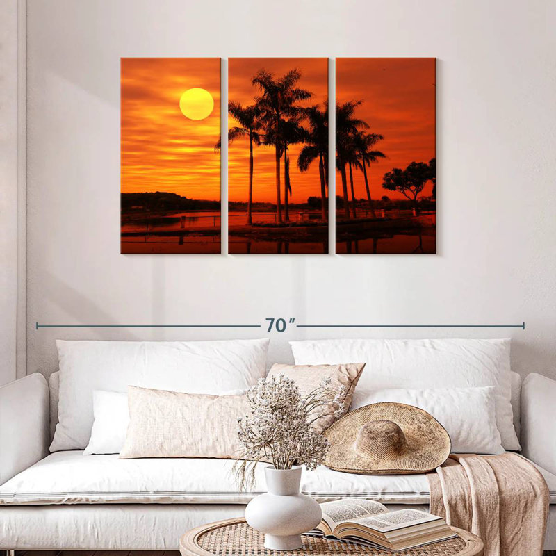 Gillard Orange Beach Scene, 28" H x 45" W