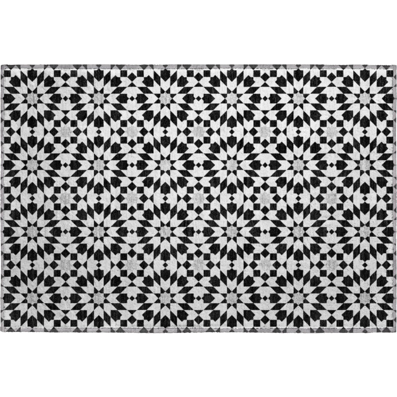 Tapis noir en tweedy lavable à la machine Premium, Rectangle 1 pi 8 po x 2 pi 6 po