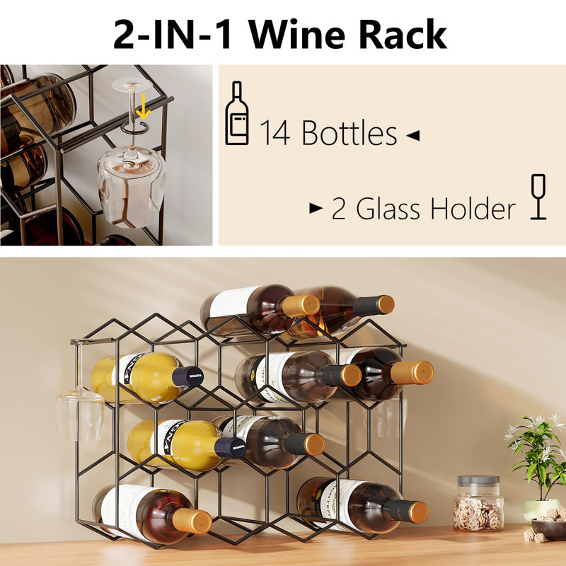 Akhill Wine Bottle Rack, Black