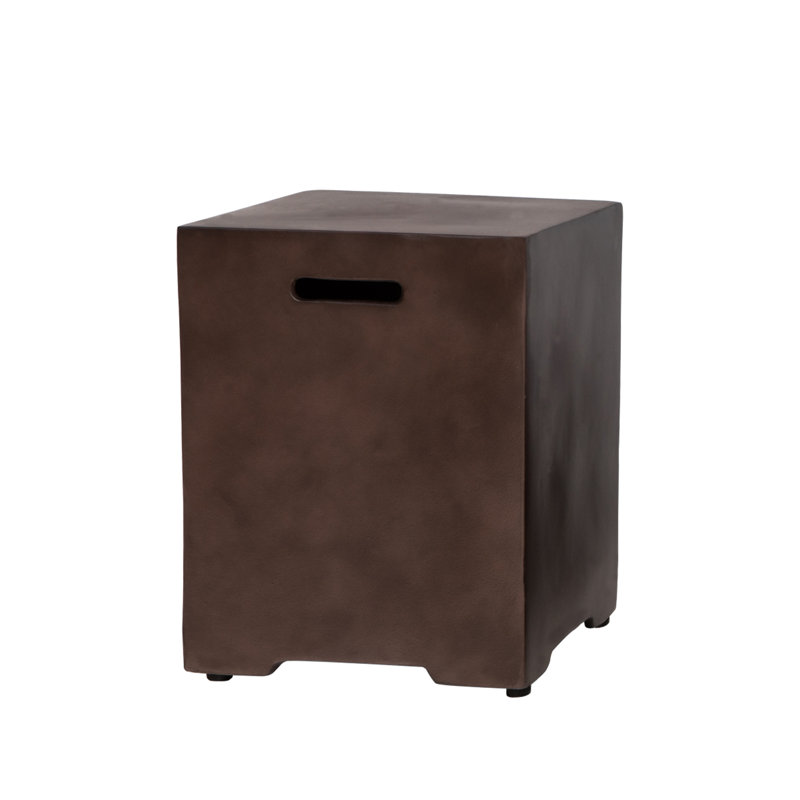 Dark Bronze Concrete Outdoor Propane Tank Cover Table