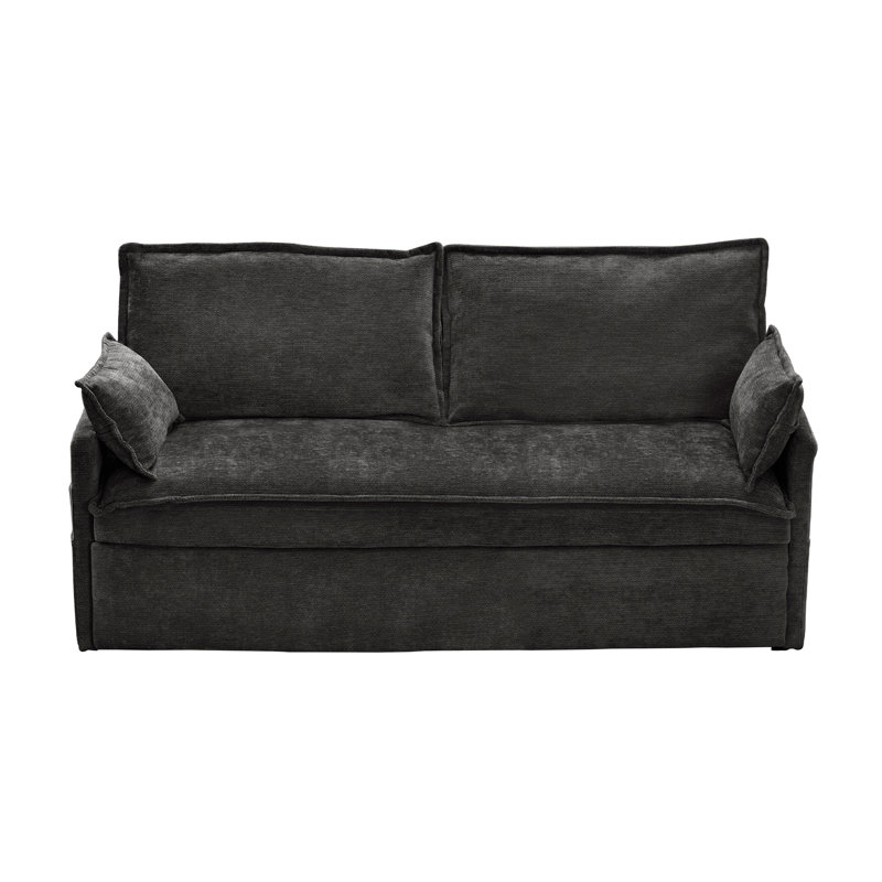 Chenille 59,5 pouces avec fonction de lit escamotable, rangement latéral pour télécommandes de télévision, / c - Type de jeu de charge dans le revêtement de la chambre à coucher, téléphones portables et livres, appartement