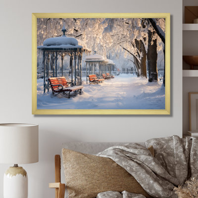 «Snowy Park Floral Canopy I», art mural sur toile