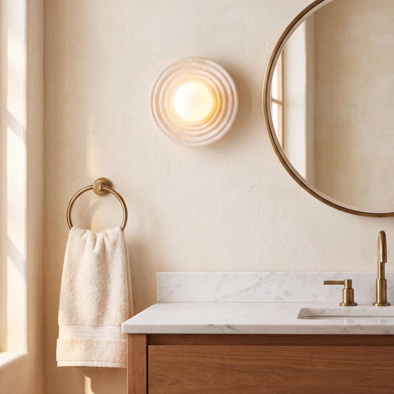 Leigha Dimmable Bath Sconce, Vintage Brass