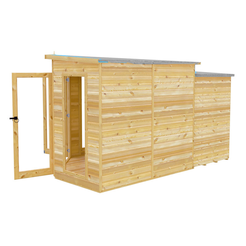 Shire Barclay Corner Summerhouse With Side Shed 8 Ft X 12 Ft