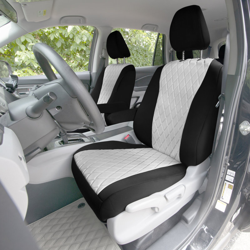 Neoprene Car Seat Covers Full Set Custom Fit for 2016 to 2022 Honda Pilot, Gray