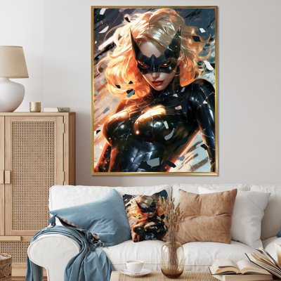 Portrait de femme super-héros sur toile