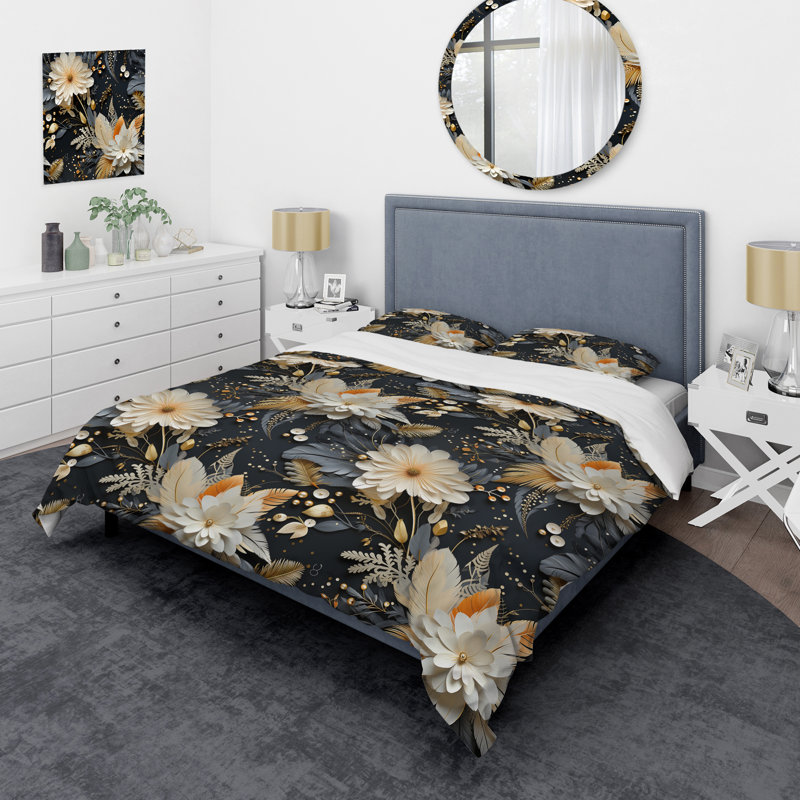 Ensemble de housse de couette Urban Bohemian Poppies, Housse de couette simple + 1 taie décorative stan