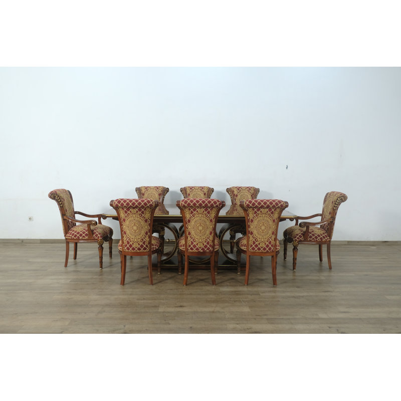 11 - Piece Raffaello Dining Set, Red/Gold
