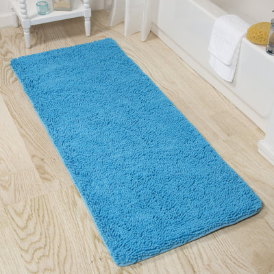 Tapis de bain en chenille 58 x 24 avec envers antidérapant - Mousse à mémoire de forme en chenille absorbante à velours épais