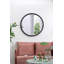 Miroir circulaire avec cadre perlé en métal pour le salon