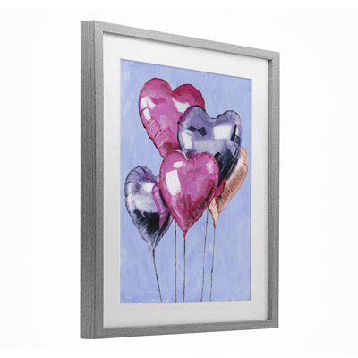 «Heart Ballons Celebration», reproduction encadrée sous verre, conception de Michael Willett
