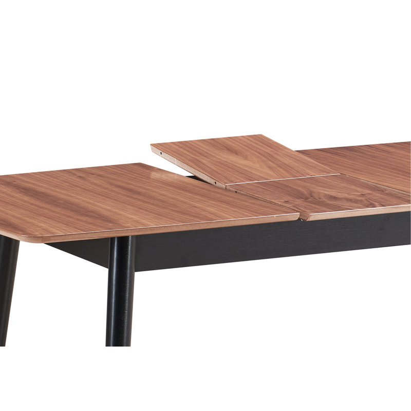 Option de salle à manger naturelle et noire - rectangulaire pour une finition en bois de table extensible et confortable