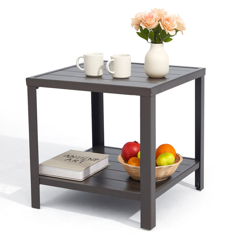 Table basse d'extérieur avec compartiment de rangement
