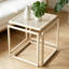 Table d'appoint moderne en métal, table de bout carrée en verre avec structure en acier inoxydable, table de chevet minimaliste pour le salon, petits espaces, blanc crème