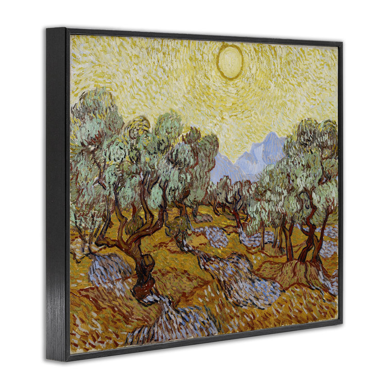 Art classique, giclées par Van Gogh, olive par one1000paintings, H 11 po x l 14 po, Giclée encadrée noir minuit