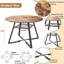 120cm Round Dining Table With Storage Shelf, Industrial Kitchen Table For 4-6 People, Rustic Brown & Black