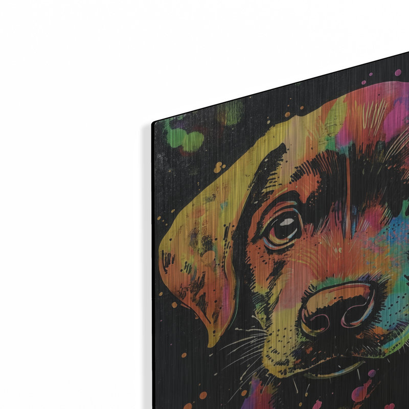  «Woof Labrador Retriever» par Rich Monet, art mural en métal, 12 po x 12 po, H 12 po x l 12 po