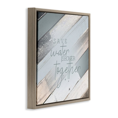 "Planked Shower Together", art mural encadré flottant par Kimberly Allen WRP-1258
