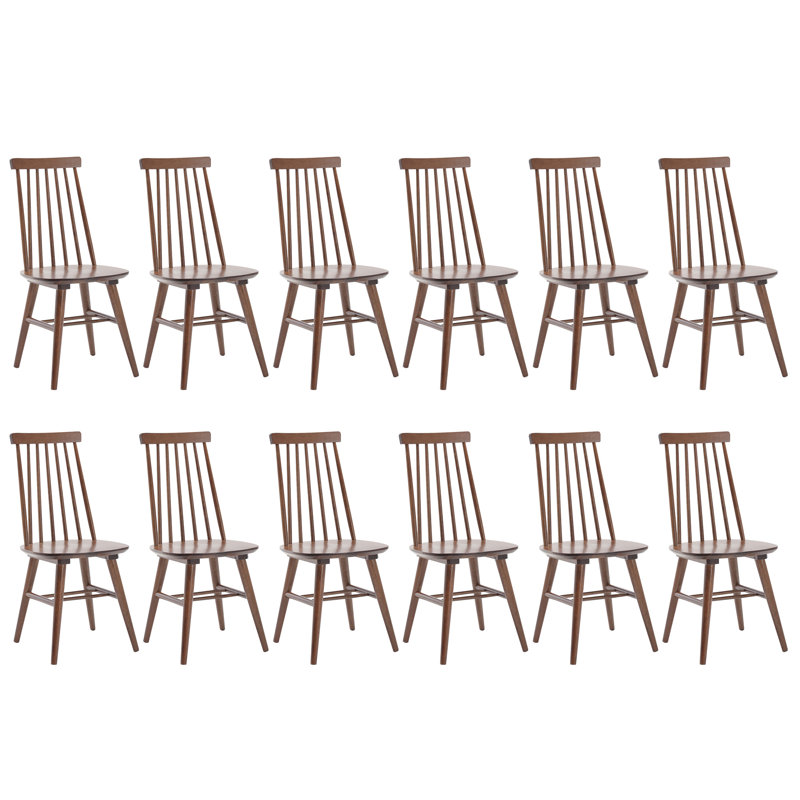 Alvie Solid Wood Cross Back Side Chair, Walnut