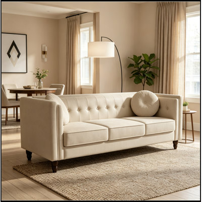 SVelvet rembourré avec accoudoirs carrés et coussins