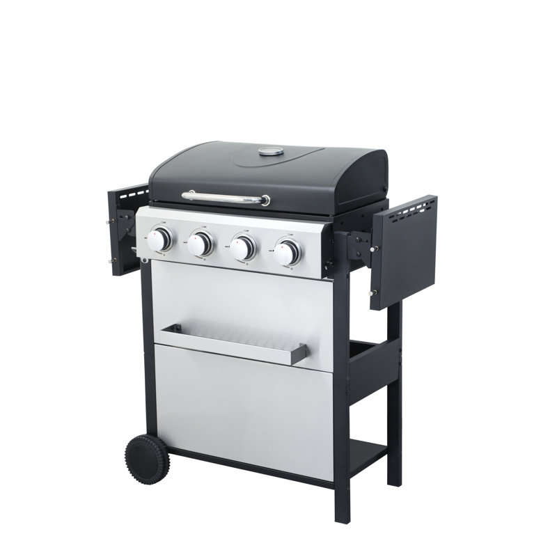 Barbecue au gaz propane à 4 brûleurs avec puissance de cuisson de 34200BTU avec grilles de cuisson en émail métallique