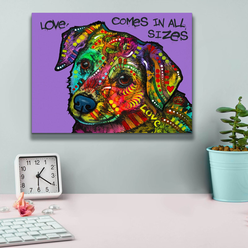«Love In All Size» par Dean Russo Studios, art mural sur toile, H 12 po x l 16 po x P 0,75 po