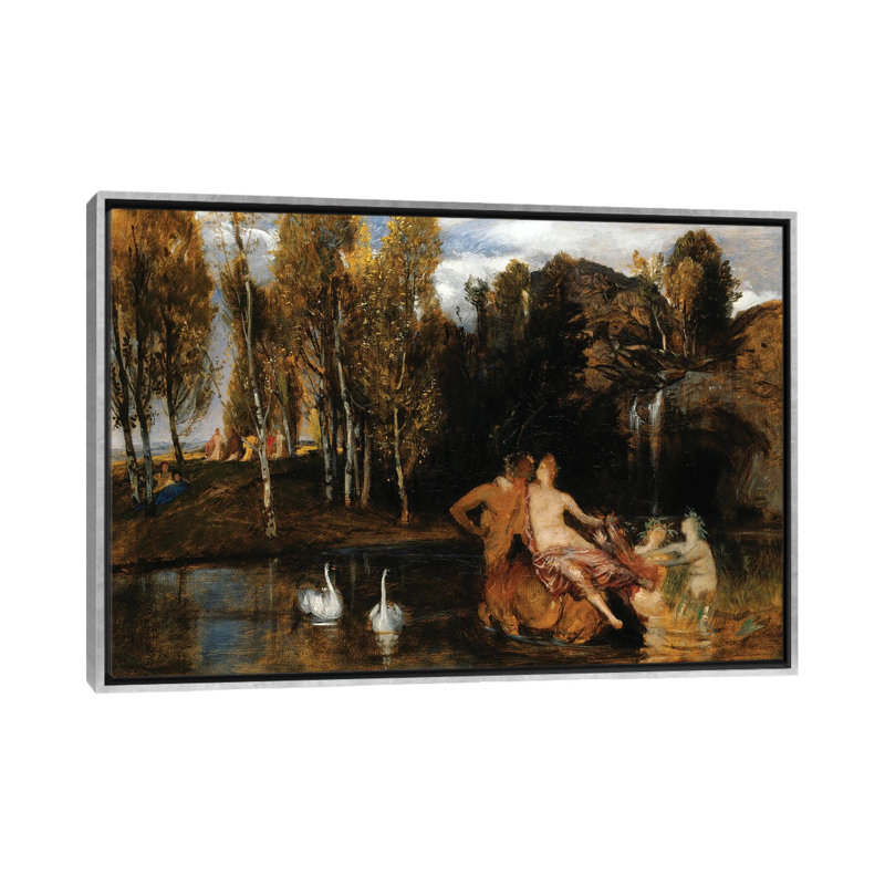 Les royaumes du bienheureux , 18" H x 26" W, Floater Framed Print Canvas without Mat, Argent