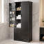 Armoire garde-manger cannelée moderne 72 po avec 2 tiroirs, 8 étagères à épices et 8 tablettes réglables, armoire de rangement autoportante pour la salle à manger, la salle de bain et le vestibule-130839298