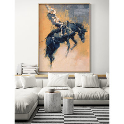 «Magdalena Wild Black Horse Rodeo Cowboy», reproduction de peinture, affiche du Far West sur le thème du Bar Inspo, œuvre d'art équestre, décor de campagne, idée