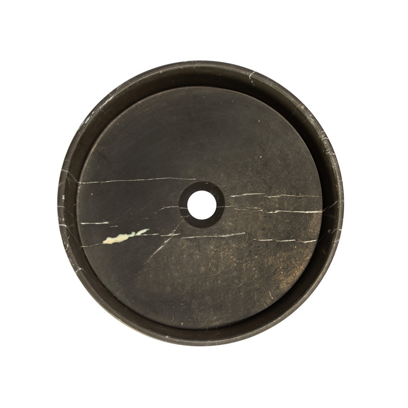 Eden Bath 16'' Black Stone Circular Bathroom Sink