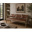 Mid-Century Woven Leather Arm Bench Weathered Natural