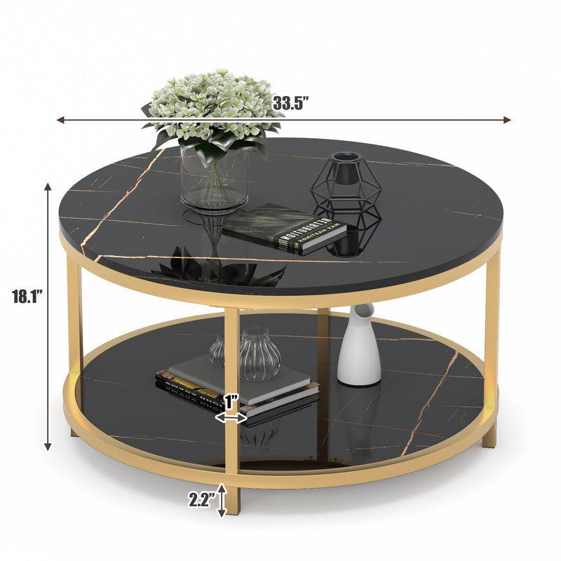 Table basse, Or, Noir