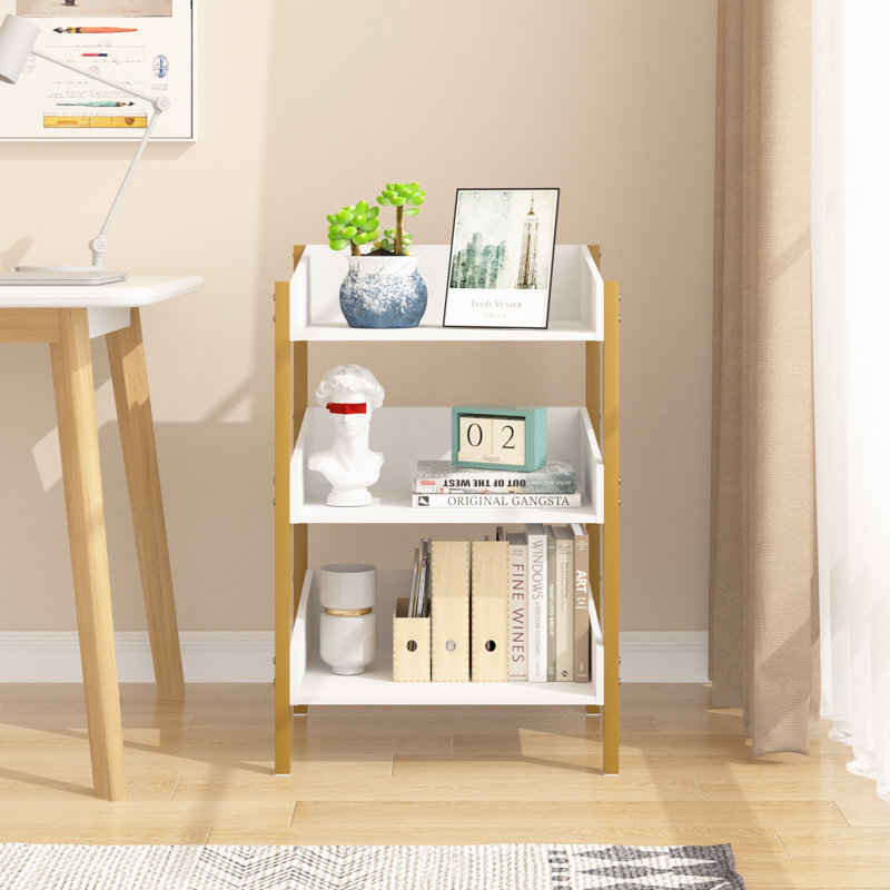 Bibliothèque rustique en bois à 3 niveaux