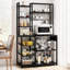 7-Tier Baker's Rack with Power Outlet & 3 AC Outlets - Microwave Stand with 2 Wire Drawers, Industrial Coffee Bar Station, Heavy Duty Kitchen Storage Shelf