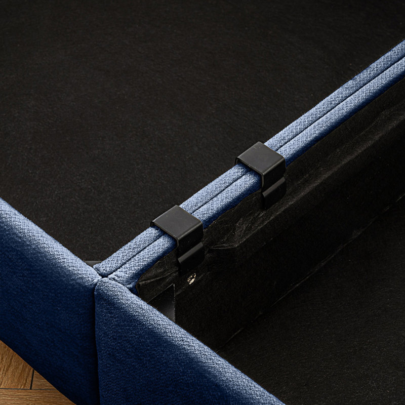 Élégant canapé avec siège de rangement, canapé contemporain à 3 places, Bleu
