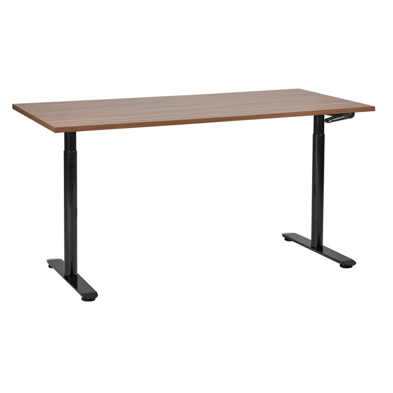 Amarianna Adjustable Height Steel Standing Desk, 119cm H x 160cm W x 72cm D, Black, Brown