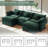 U-Shaped Modern 3-Seat Corduroy Cloud Sofa - Modular Sectional with Deep Seat, 2 Ottomans & 5 Pillows for Living Room, Bedroom, Apartment-730296810