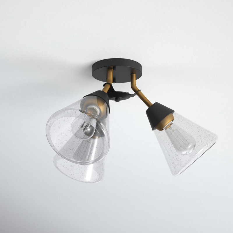 Plafonnier semi-encastré en verre Goff