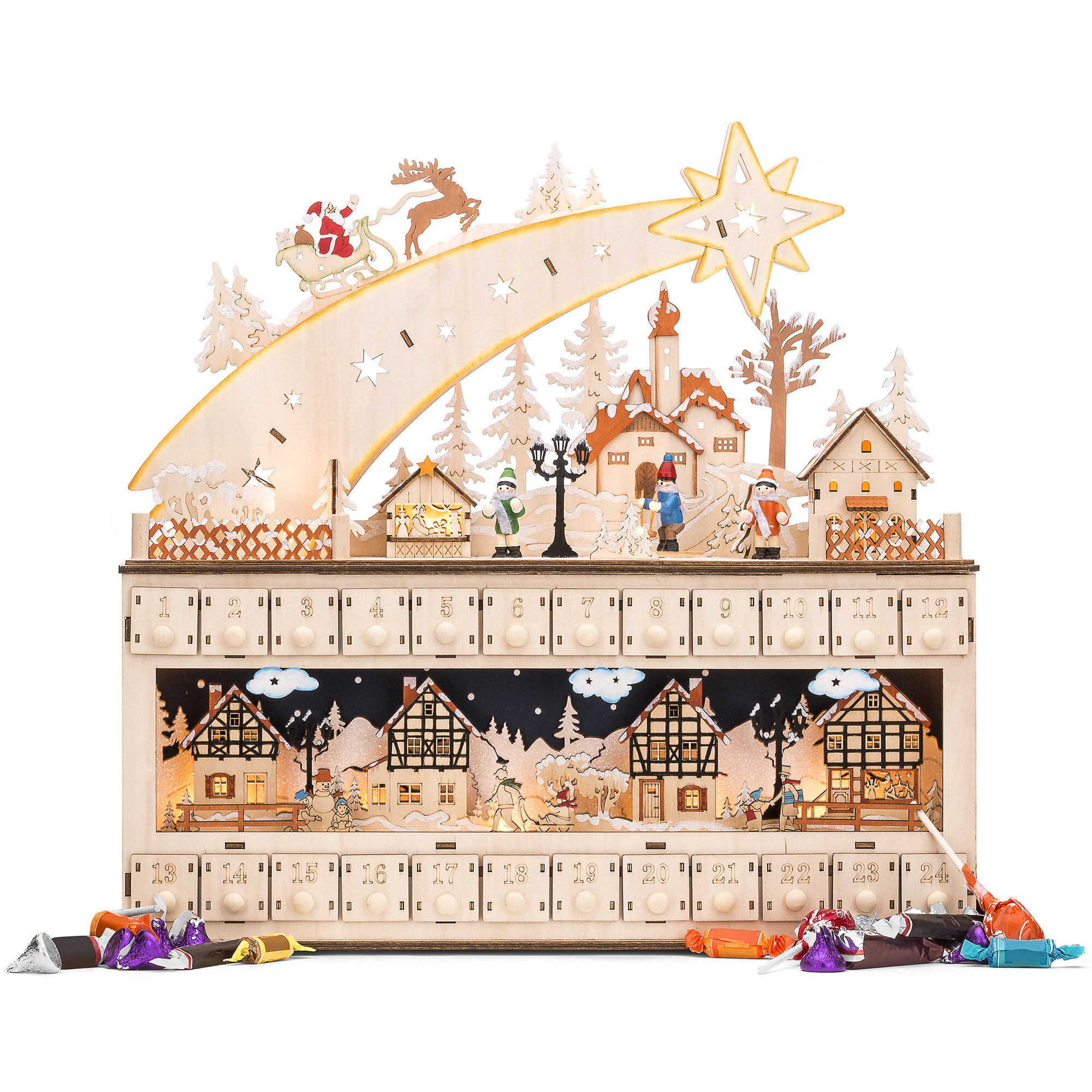 The Holiday Aisle® Wooden Christmas Shooting Star Advent Calendar 