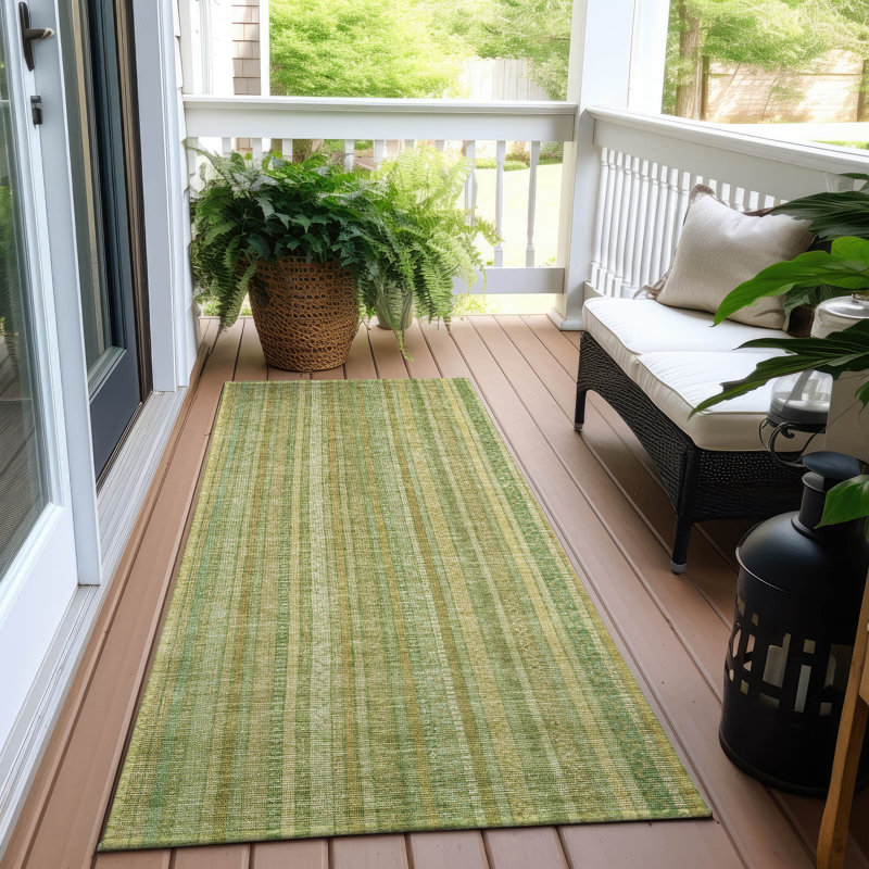Tapis intérieur / extérieur Emberith Aloe, 2'3" x 7'6"