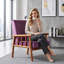 Fauteuil de style Mid-Century moderne de 25 po de largeur, aubergine-1948500984
