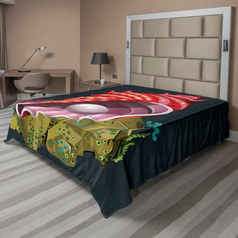 Multicolore Ambesonne, Drap plat de taille double