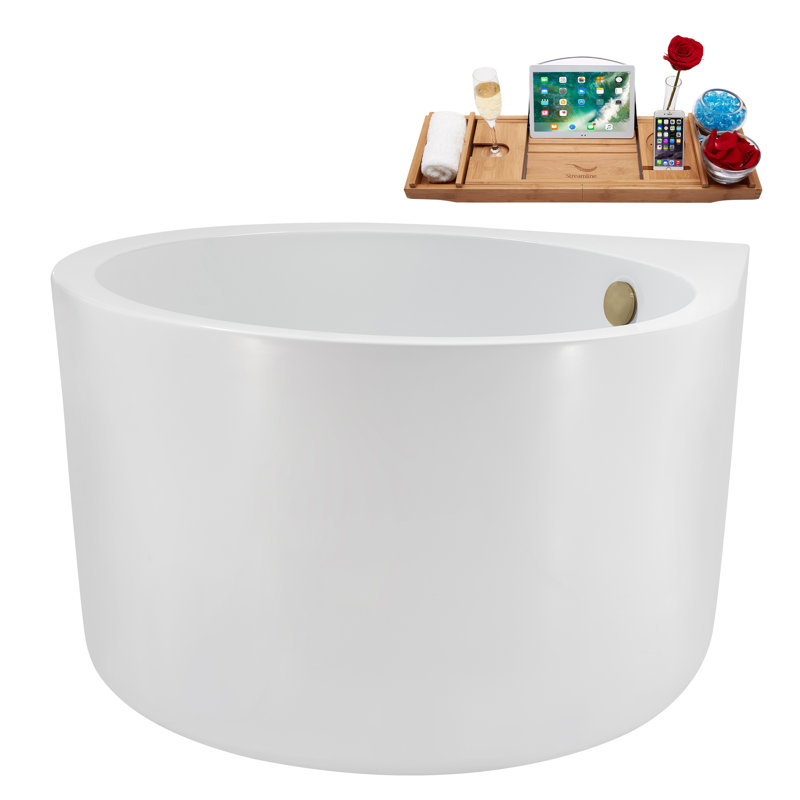 Bac autoportant avec drain 47 "Streamline, Laiton brossé