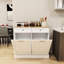 Armoire de cuisine à finition blanche - deux tiroirs et deux compartiments peints, intérieur spacieux