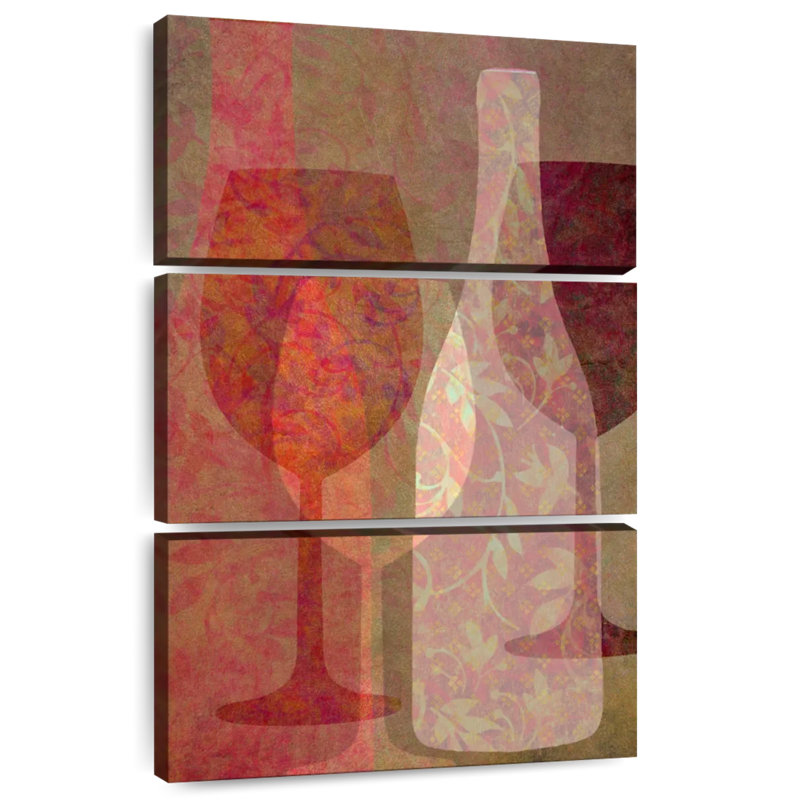 Yarlin Wine Bottle And Glasses, 38" H x 24" W