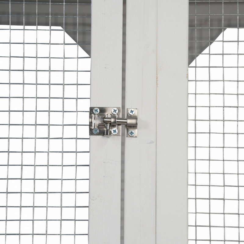 Cage à chat en bois blanc